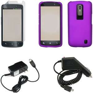 iFase Brand LG Nitro HD P930 Combo Rubber Purple Protective Case 
