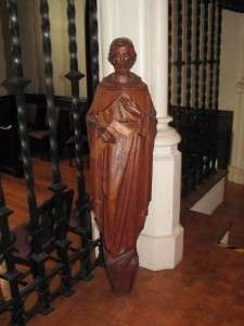 HAND CARVED RELIGIOUS ST. JOSEPH WOOD STATUE 11CC78  