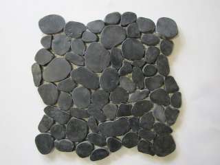 SUPER BLACK FLAT STONE SLICED PEBBLE Stones Tiles  