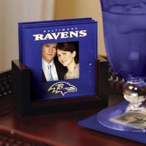   Baltimore Ravens Art Glass Coaster Set Ravens  Kitchen