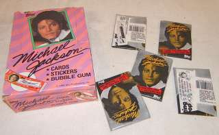 32 Old Michael Jackson bubble gum cards original box Topps 1984 NR lot 