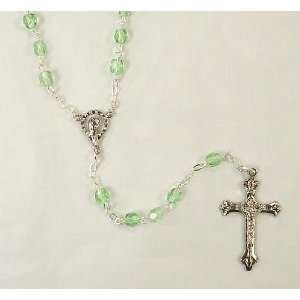  Pack of 8 August Peridot Birthstone Glass Beads Rosaries 
