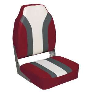 Dock Rite Hi Back Deluxe Rainbow Seat, Red/Gray  Sports 