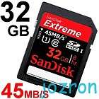   32GB 32G SDHC SD Flash Card Camera DSLA UHS 1 Class 10 45MB/sec