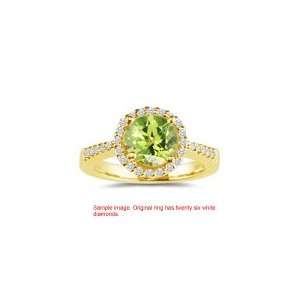  0.20 Cts Diamond & 0.94 Cts Peridot Ring in 18K Yellow 