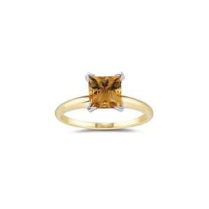  0.89 Cts Citrine Solitaire Ring in 14K Two Tone Gold 10.0 