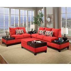 Marley Red Sectional Set  
