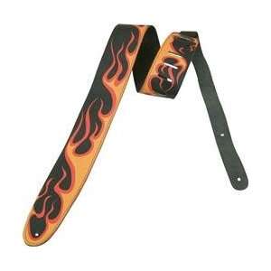  Planet Waves Hot Rod Leather Guitar Strap Flame 