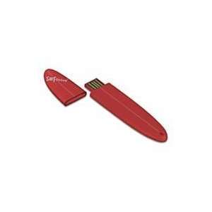  256MB Surfdrive Flash Drive USB 2.0 Rubber Exterior Red 