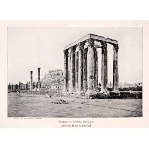  1906 Halftone Print Temple Jupiter Olymput Acropolis 
