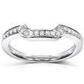14k White Gold 1/10ct TDW Diamond Curved Wedding Band (H I, I1 I2 