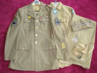Original WWII US Army Corp Uniform Group Jacket Hat Pants Shirt Belt 
