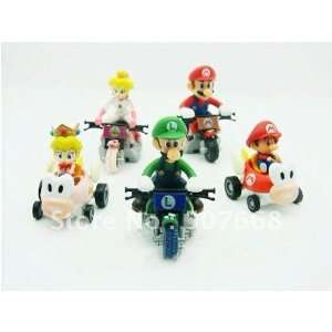   super mario bros. kart pull back car figures 5pcs 200set/lot Toys