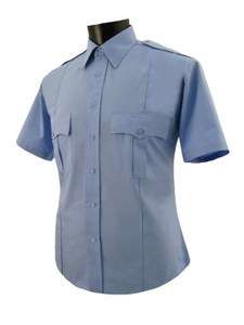 Police/security light blue polyester shirt short Sleeve  