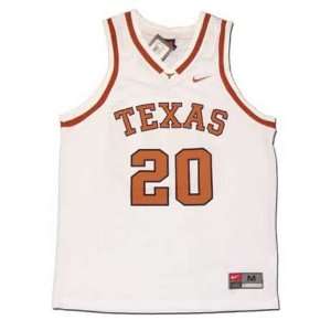  Nike Texas Longhorns #20 White Replica Basketball Jersey 