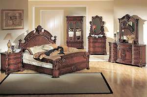  Traditional Elegant Cherry Queen Panel Bed Bedroom Set Furniture NEW