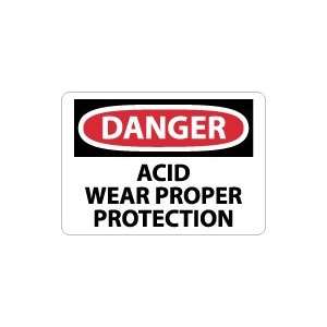  OSHA DANGER Acid Wear Proper Protection Safety Sign 