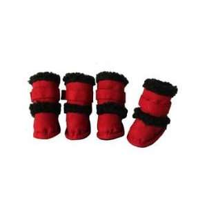    Pet Life Shearling Duggz Paw Wear Red & Black Size XS
