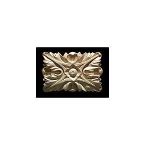  Small Maple Wood Hand Carved Rectangular Acanthus Rosette 