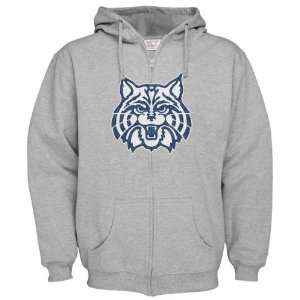  Arizona Wildcats Grey Distressed Mascot Full Zip Hooded 