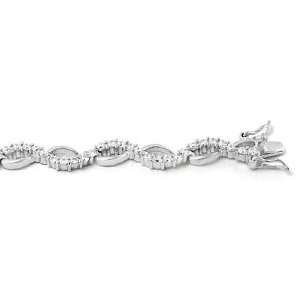  Sterling Silver Double Helix DNA Tennis Bracelet, Crafted 