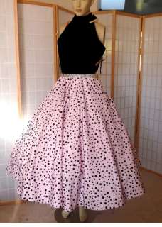   Pink Flocked Full Skirt & Velvet Top Cocktail VLV Party Dress S  