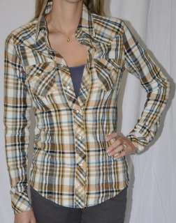   Religion Plaid Flannel Western Snap Front Collared Shirt S Cimarron