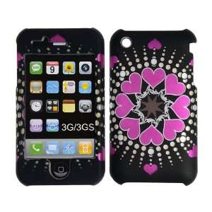    Apple iPhone 3G   Transparent Multiple Hearts Circles Pattern 