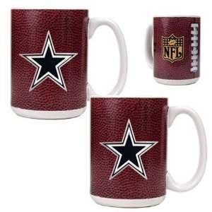  NIB Dallas Cowboys NFL Ball Ceramic Coffee Mug Set Sports 