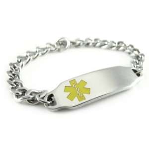 Womens Medical Alert Bracelet, Curb Chain, Medical ID  