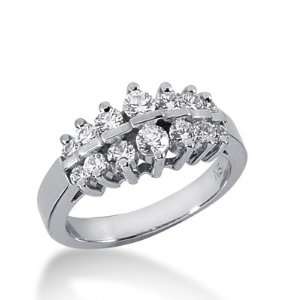  0.8 Ct Diamond Wedding Band Ring Round Prong 14k White 
