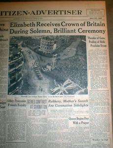 1953 newspapers QUEEN ELIZABETH II CORONATION + Everest  