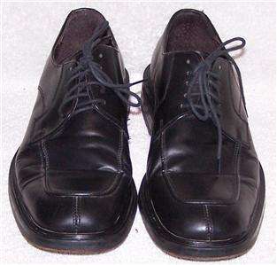 41 Skechers BLACK LEATHER oxford dress lace shoes men  