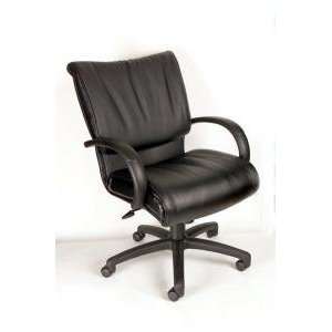  Boss Mid Back Leather Plus Executive Chair with Knee Tilt 
