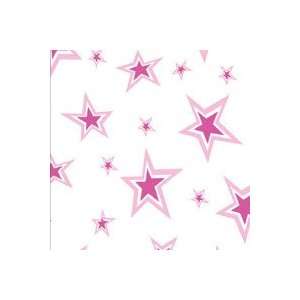   Pink Double Stars Self Sealing Cellophane Bags 9 x 12 