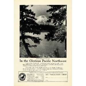  1926 Ad Northern Pacific Railway Mount St. Helens Spirit Lake 