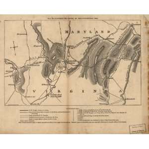  1861 Civil War map W. Virginia, Maryland, western