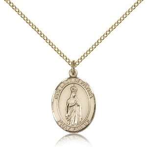  Gold Filled O/L Our Lady of Fatima Medal Pendant 3/4 x 1/2 