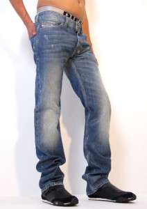   0888J Jeans Regular Slim Straight Denim Designer Blue Men New  
