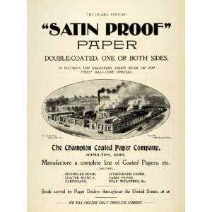 1899 Ad Champion Coated Paper Co Satin Proof Double Coated Paper 