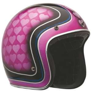  Bell Custom 500 Open Face Motorcycle Helmet Large Heart 