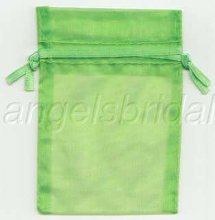 100 3x4 APPLE GREEN ORGANZA GIFT BAG WEDDING FAVOR  