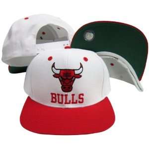  Chicago Bulls Word White / Red Two Tone Plastic Snapback Adjustable 