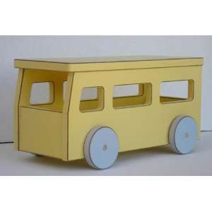  Pastel Toys Yellow School Bus, Wooden Toy Toys & Games