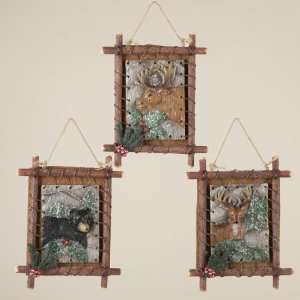  Country Cabin Rustic Nature Framed Hunting Christmas Ornaments 6
