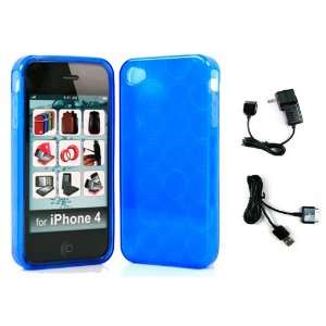  Blue Flex Circle TPU Case for New Apple iPhone 4S and iPhone 