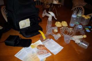 Medela Pump in Style Advanced Breast Pump Double w/extra pump, bottles 