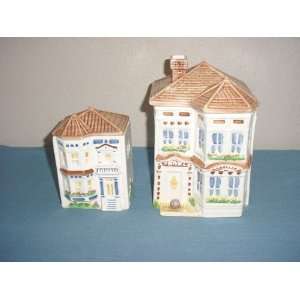  Avon Townhouse Canisters Set of 2 