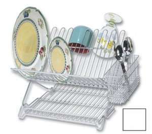 Better Houseware 1483 Junior Folding Dish Rack, White  