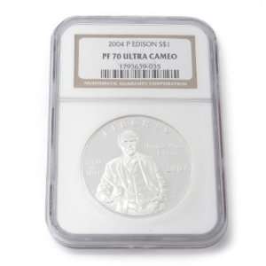  2004 Thomas Edison Commemorative Silver Dollar PF70 Ultra 